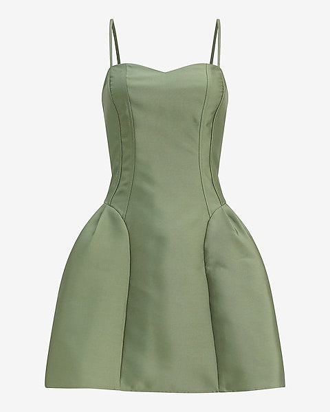 Harlow Satin Drop Waist Mini Dress with Pockets