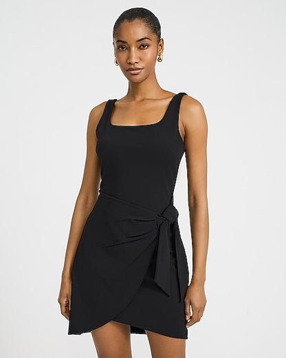 Sophie Crepe Tie Wrap Mini Dress