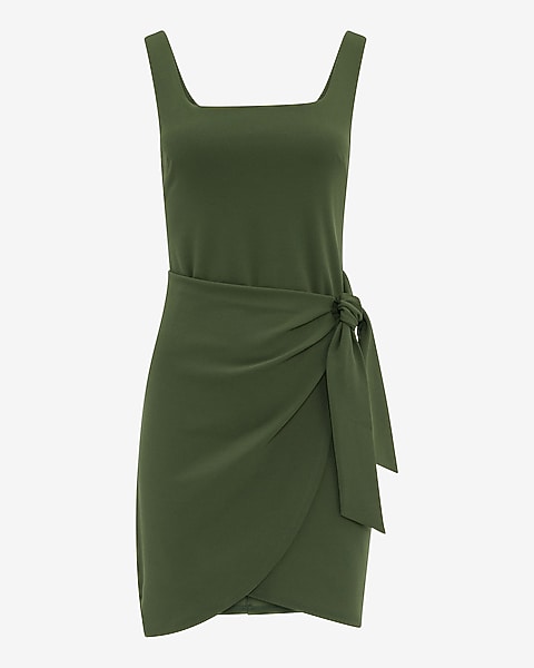Sophie Crepe Tie Wrap Mini Dress