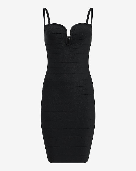 Express x bebe | Shine Sweetheart U-Bar Bandage Mini Dress