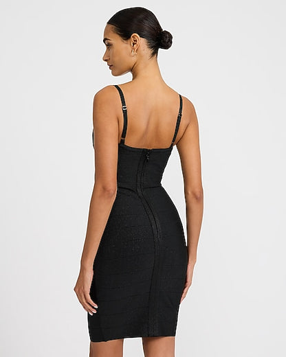 Express x bebe | Shine Sweetheart U-Bar Bandage Mini Dress