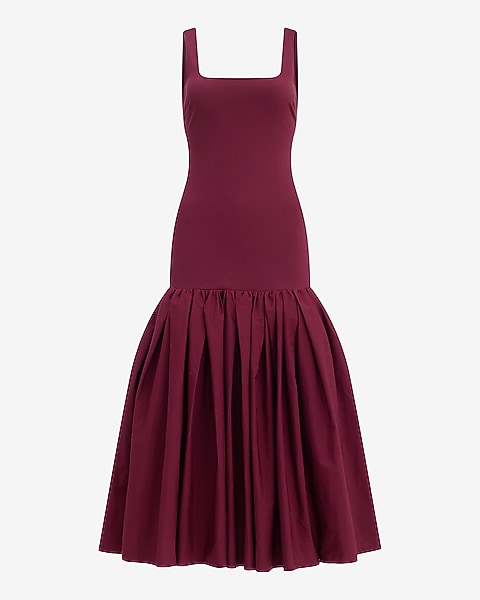 Delilah Mixed Media Drop Waist Maxi Dress